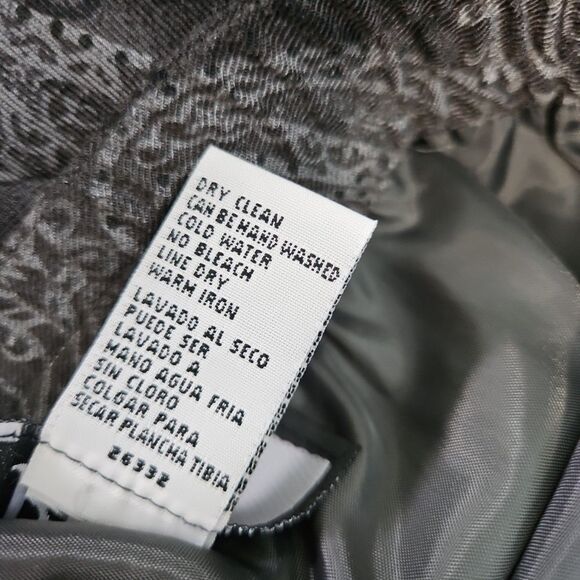 Bice Women's Sz 14 Gray Paisley Maxi Skirt Rayon lined 36in Long - Picture 10 of 12